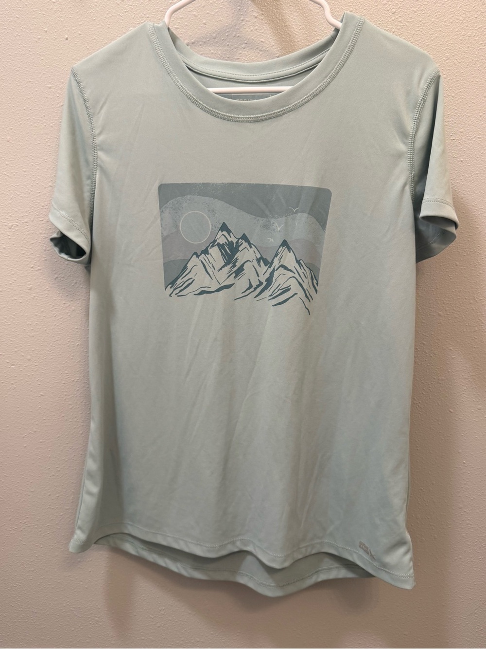 Eddie Bauer Sage Green Mountain Graphic Long Sleeve Tee